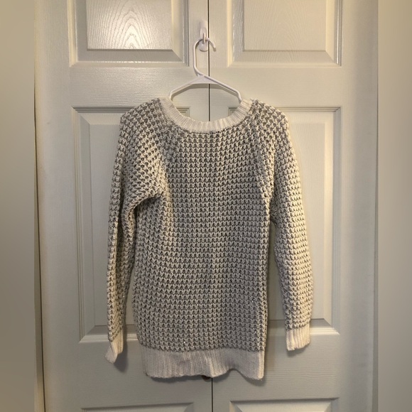 Dynamite Cream Waffle Knit Crewneck Sweater - Picture 2 of 5